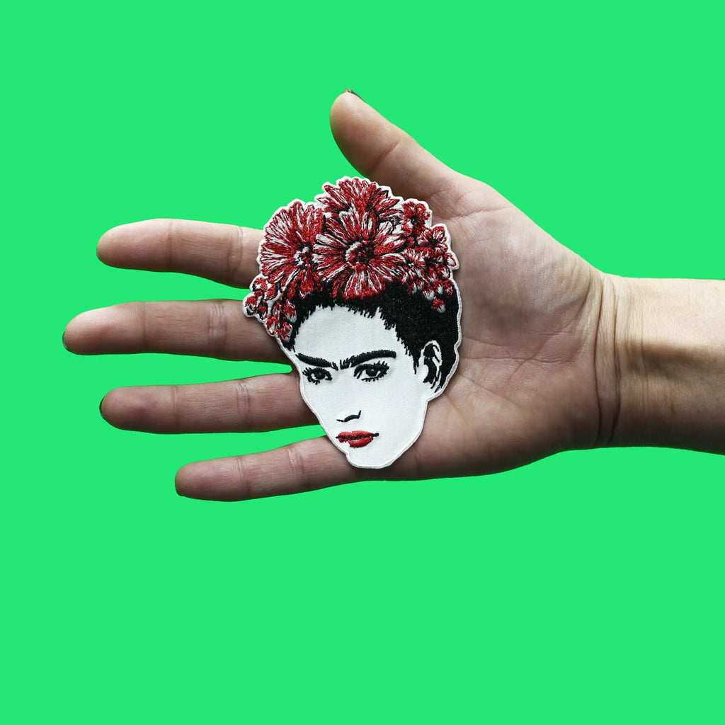 Frida Kahlo Flower Portrait Patch Iconic Feminist Artist Embroidered Iron On