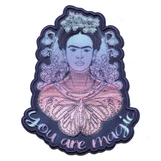 Frida Kahlo "You Are Magic" Butterfly Sublimated Embroidered Iron On Patch 