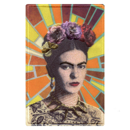 Frida Kahlo Mosaic Rays Portrait Sublimated Embroidered Iron On Patch 
