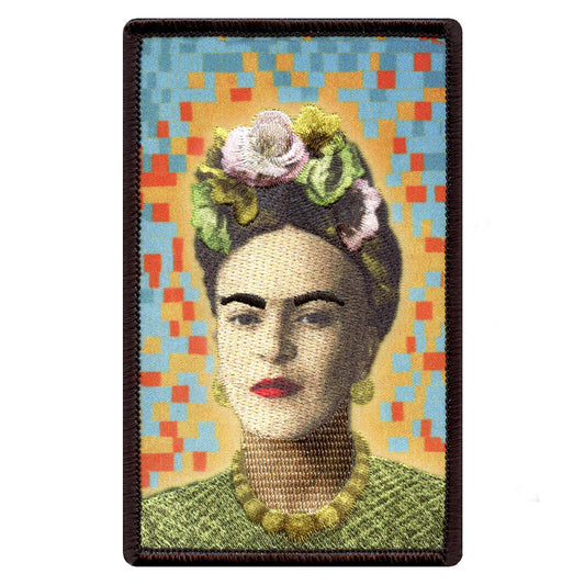 Frida Kahlo Pixel Portrait Sublimated Embroidered Iron On Patch 