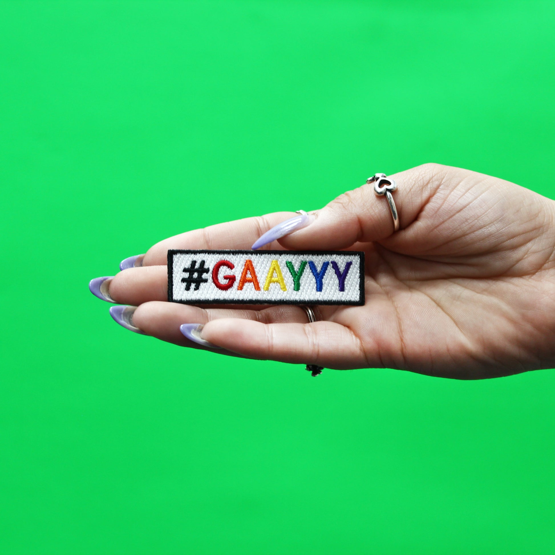 GAY Hashtag Patch LGBTQ+ Embroidered Iron On 
