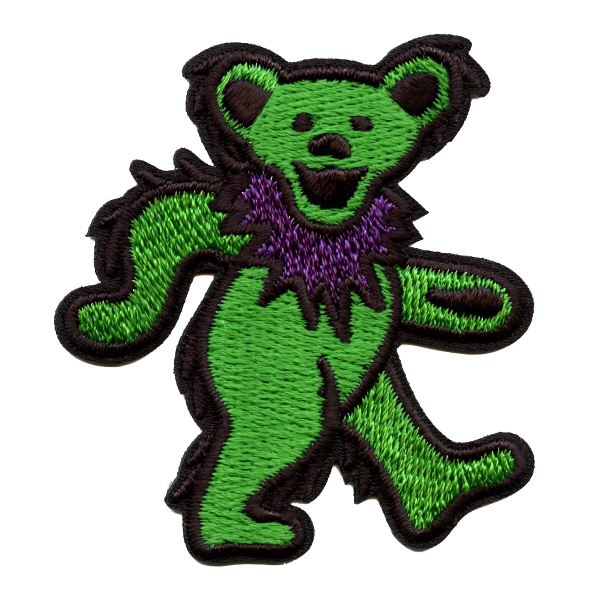 Grateful Dead Green Bear Patch Small Iconic Embroidered Iron On 