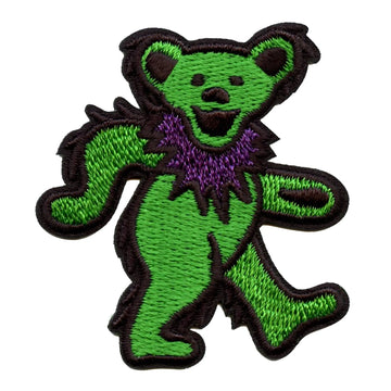 Grateful Dead Green Bear Patch Small Iconic Embroidered Iron On 