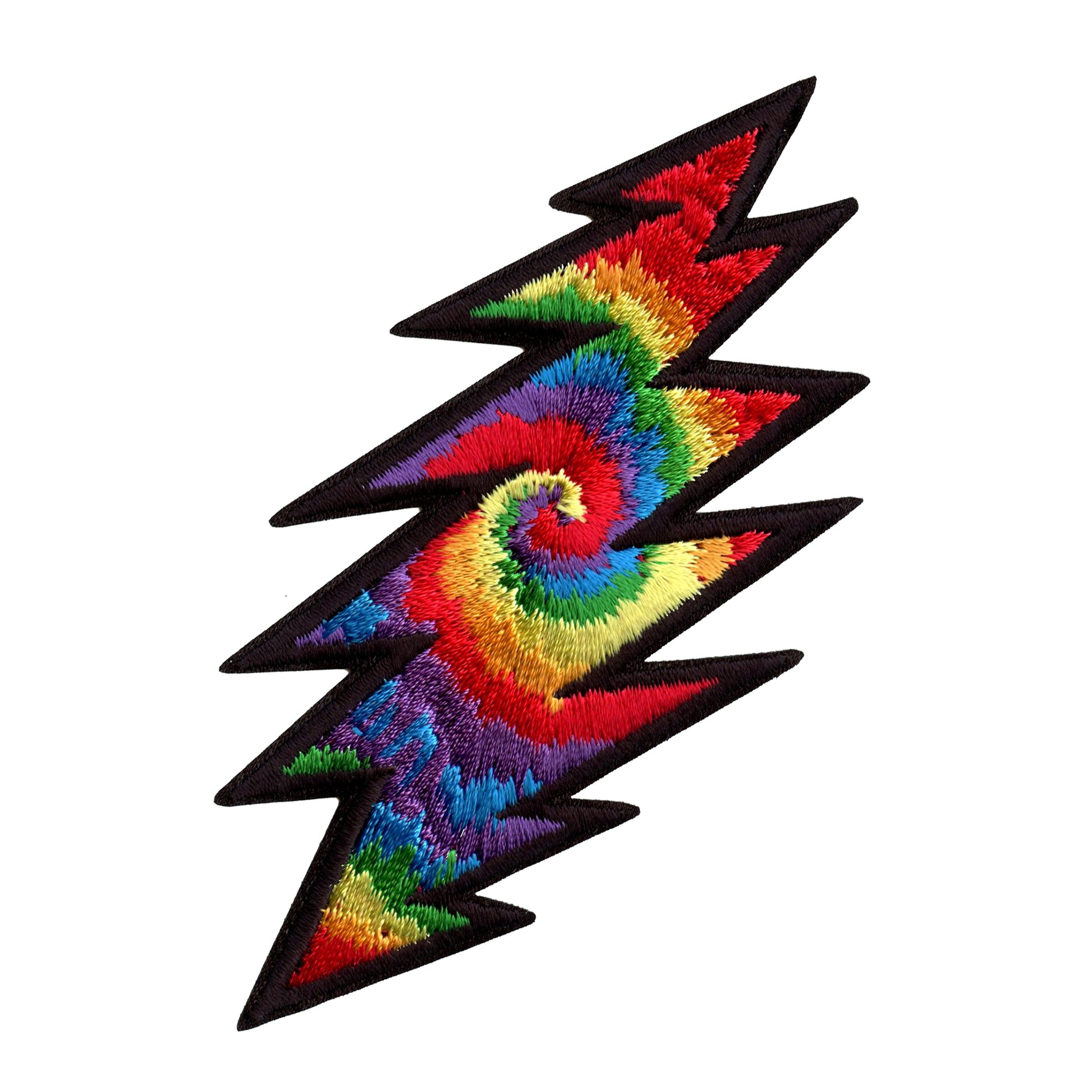 Grateful Dead Bolt Logo Patch Tie Dye Embroidered Iron On 