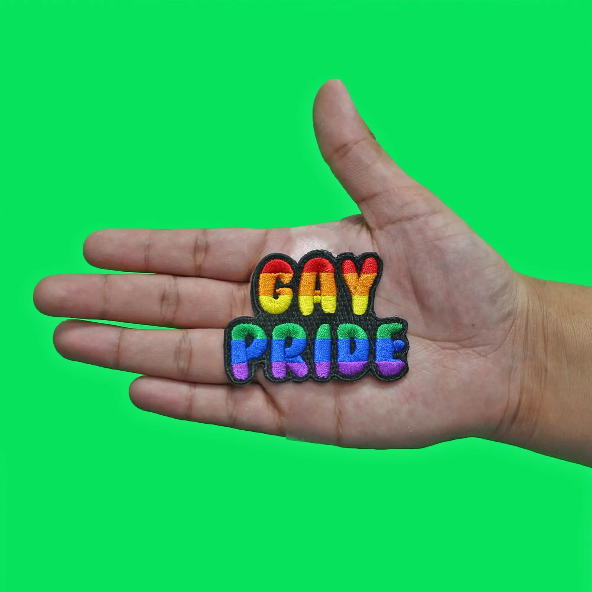 Gay Pride Colors Script Patch Rainbow LGBTQ+ Equality Embroidered Iron On