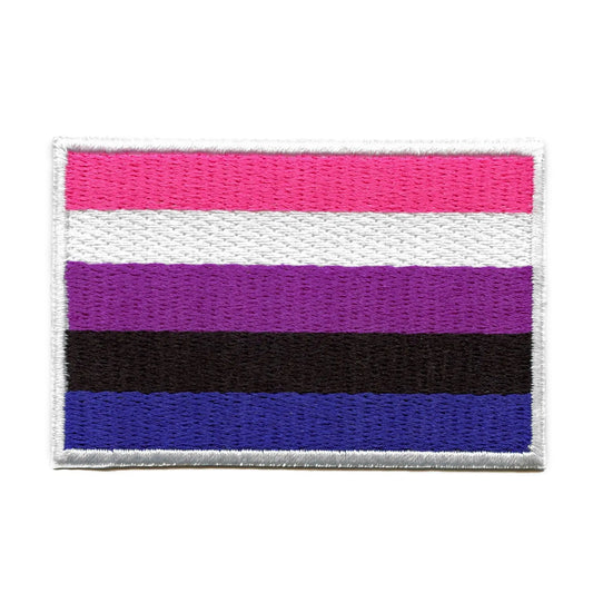 Genderfluid Pride Flag Patch LGBTQ+ Embroidered Iron On 