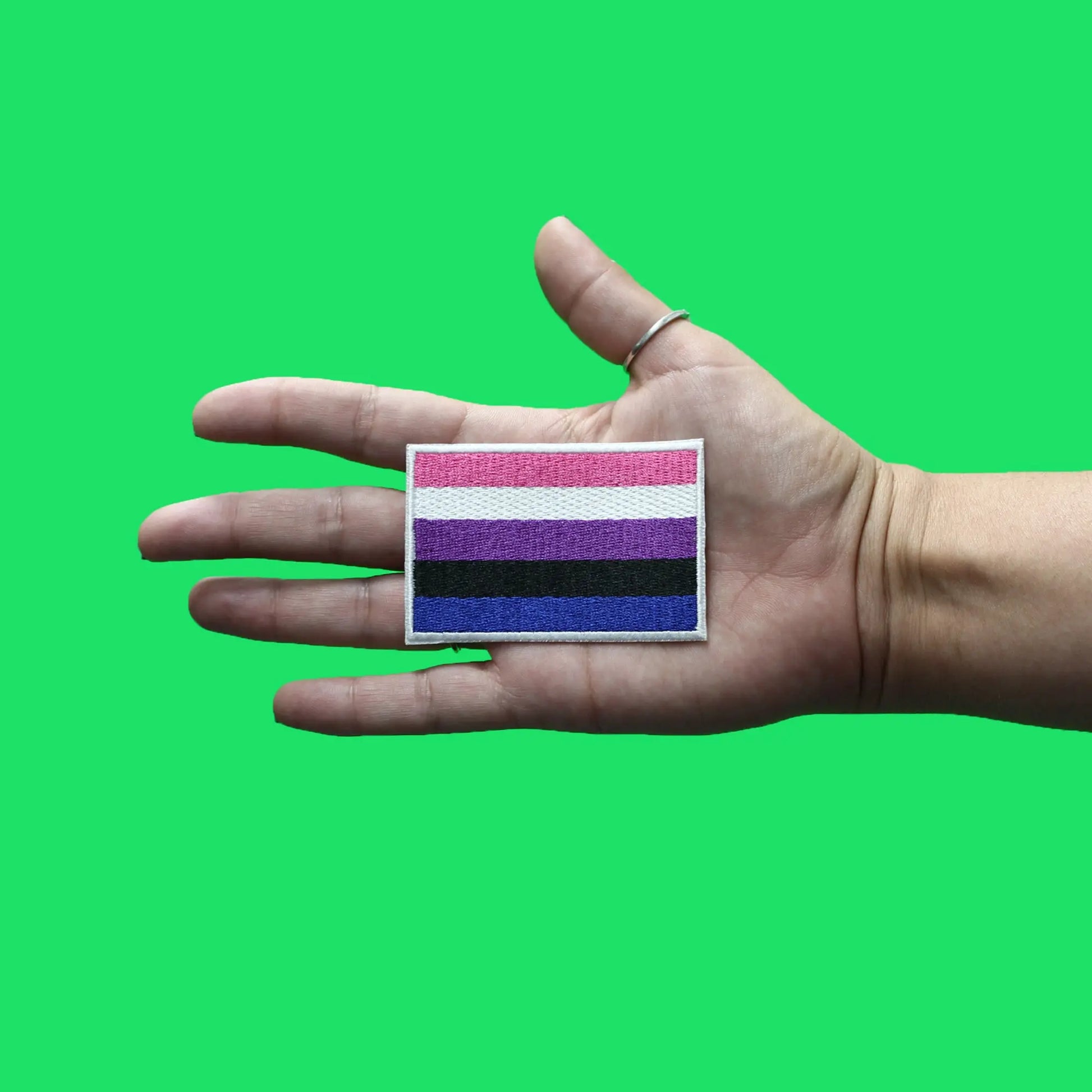 Genderfluid Pride Flag Patch LGBTQ+ Embroidered Iron On 