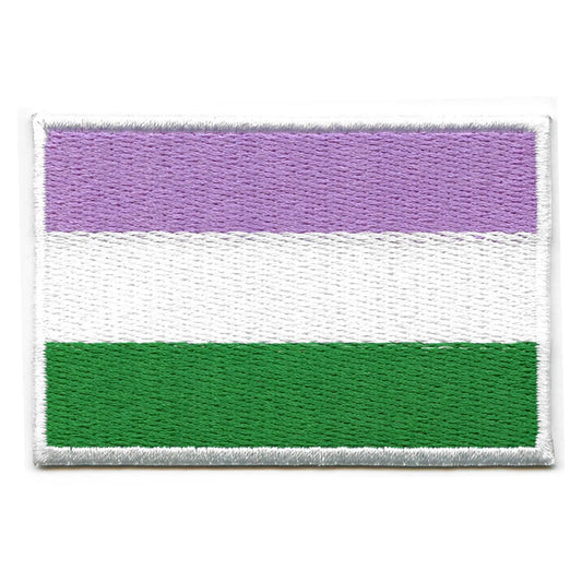 Genderqueer Pride Flag Patch LGBTQ+ Embroidered Iron On 