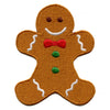 Gingerbread Man Cookie Embroidered Iron On Patch 