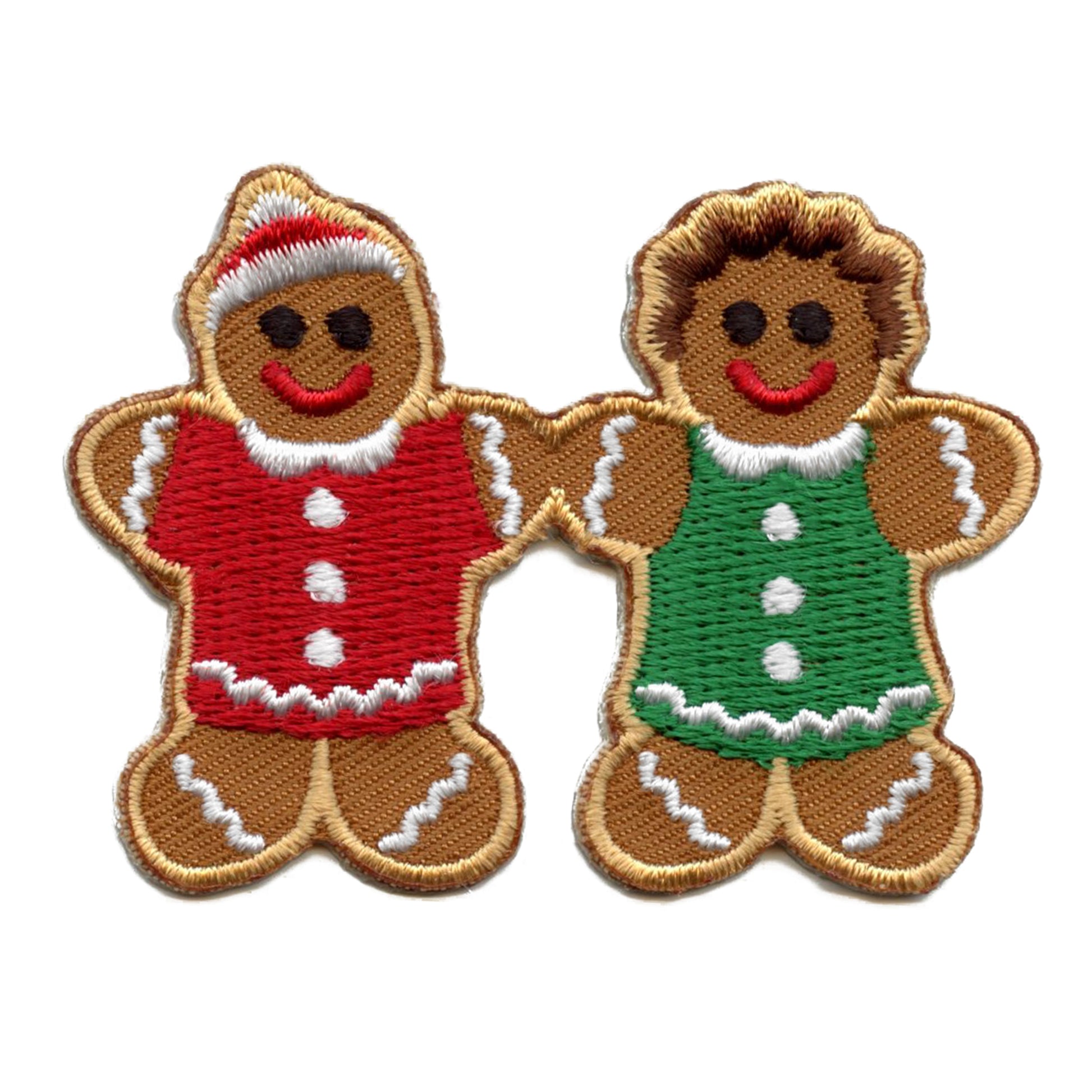 Gingerbread Man Patch Christmas Cookie Embroidered Iron On 