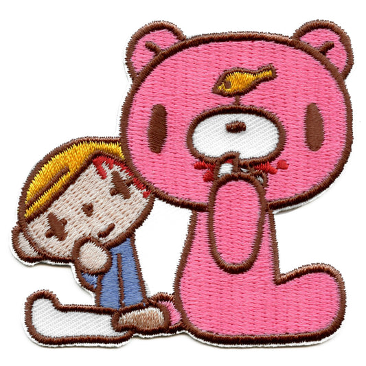 Gloomy Bear Pitty & Gloomy Patch Sitting Naughty Grizzly Embroidered Iron On 
