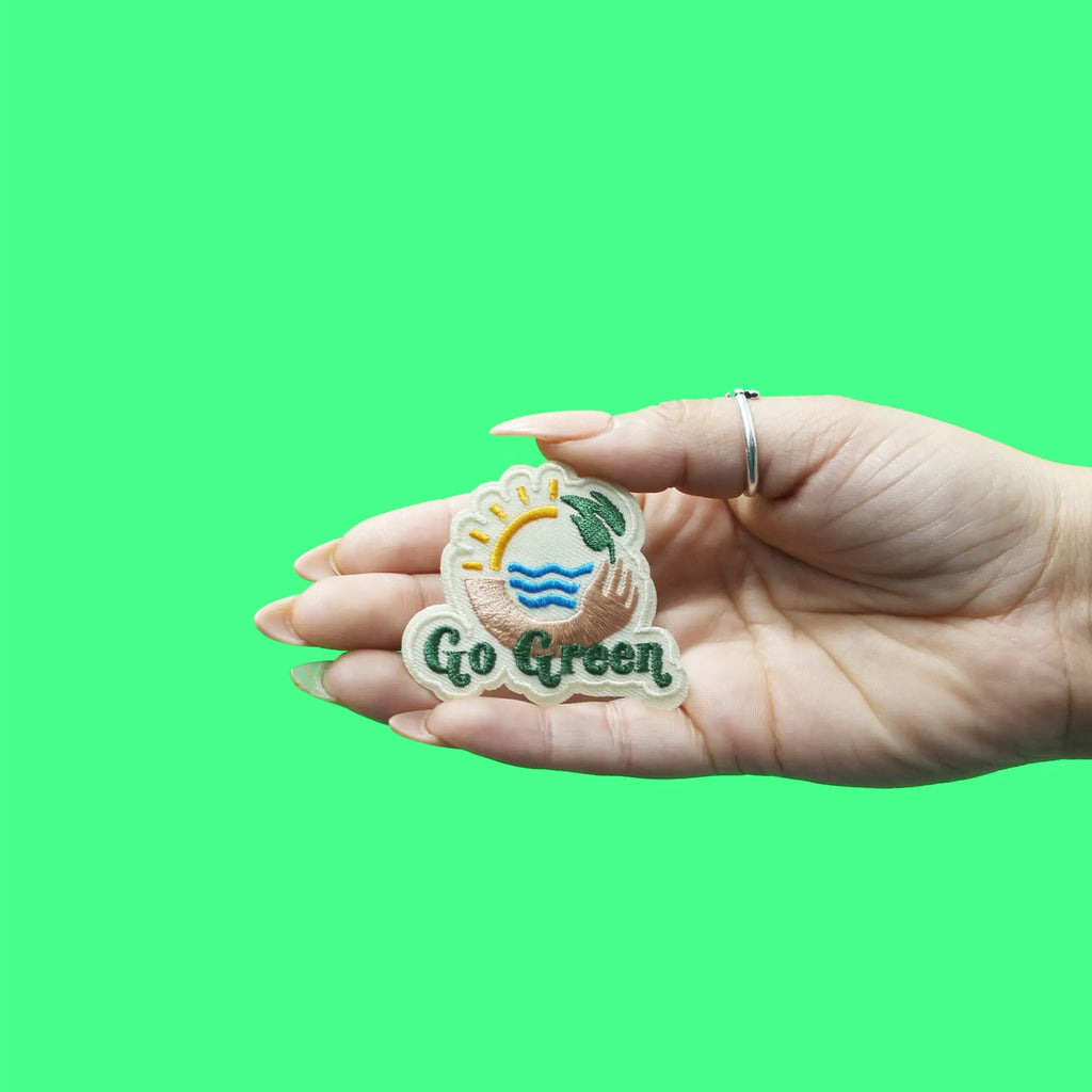 Go Green with Hand Patch Embroidered Iron On 