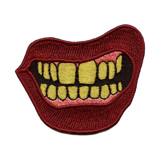 Grinning Gold Grillz Patch Money Genuine Popular Embroidered Iron On 