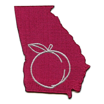 Georgia Peach State Embroidered Iron On Patch 