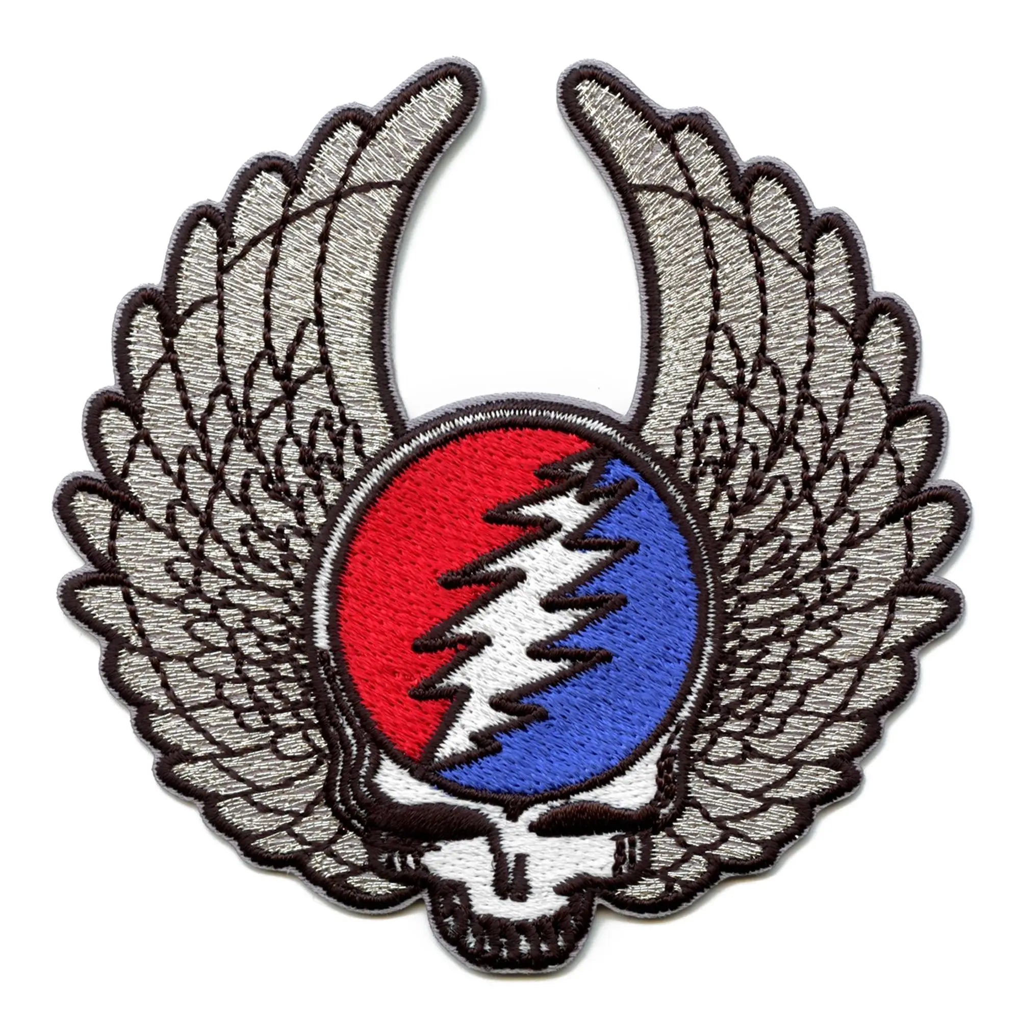 Grateful Dead Bears Patch SYF Silver Wings Embroidered Iron On