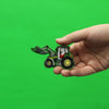 Green Excavator Truck Emoji Embroidered Iron On Patch 