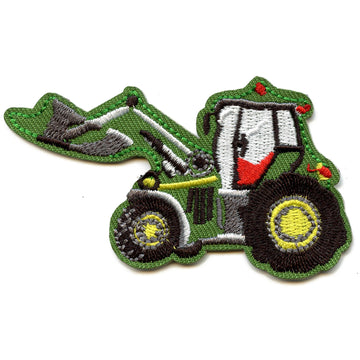 Green Excavator Truck Emoji Embroidered Iron On Patch 