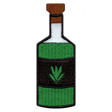 Green Herbal Juice Bottle Embroidered Iron On Patch 