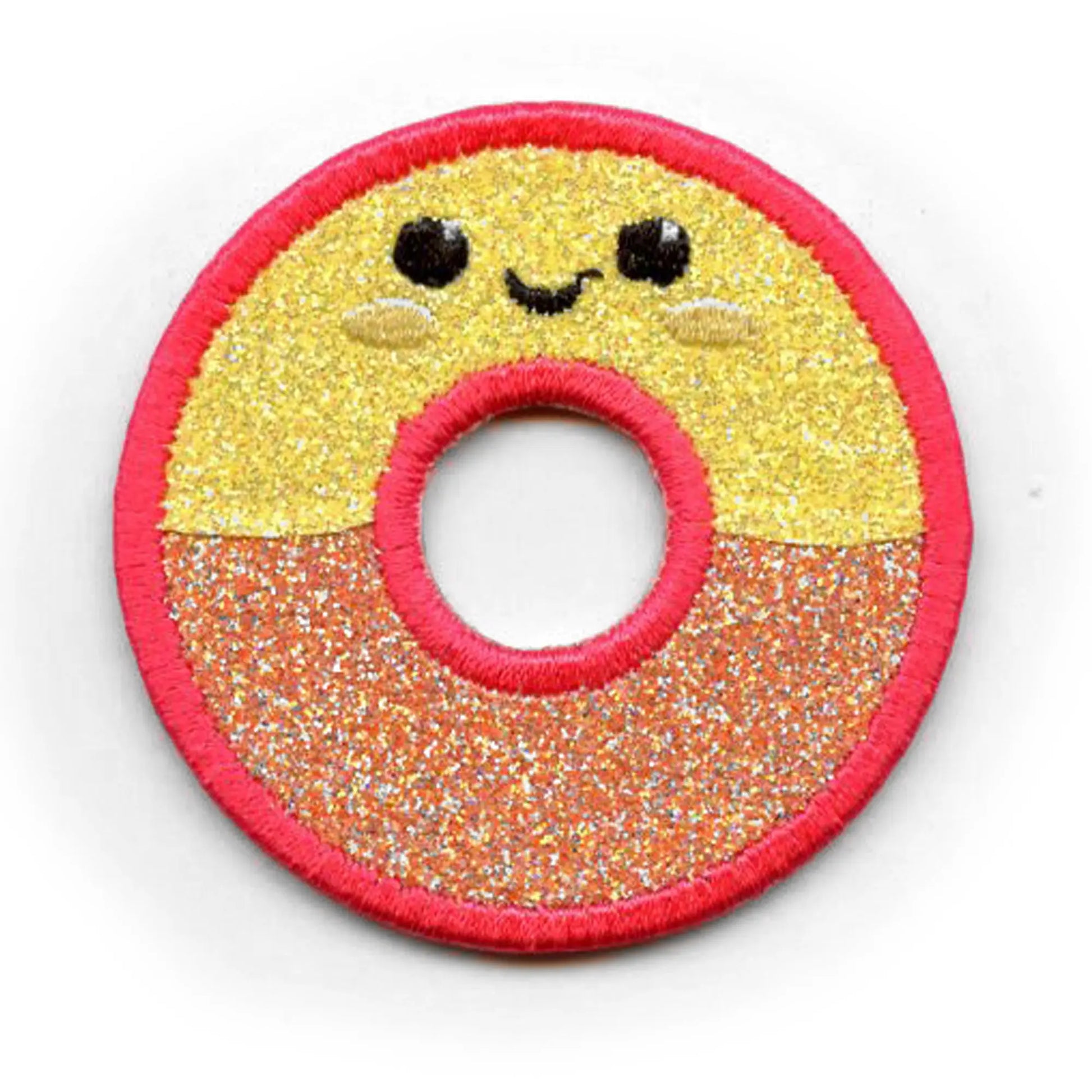 Kawaii Glitter Gummy Ring Patch Happy Cute Food Embroidered Iron On