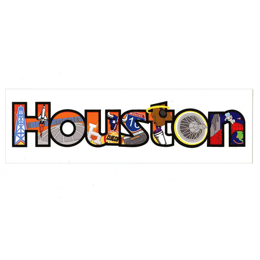 Houston Texas Large Iconic Collage Iron on Patch