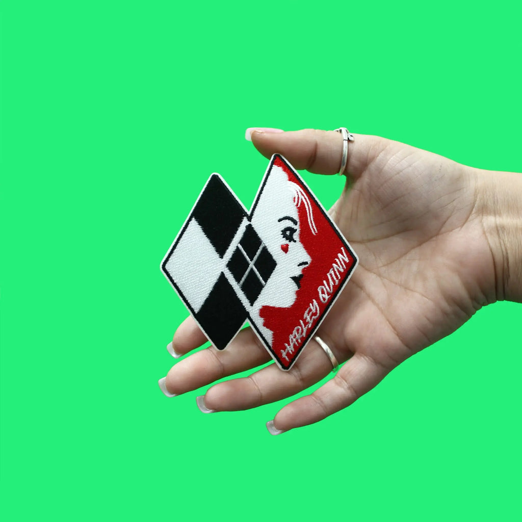 Harley Quinn Patch Diamond Portrait Name Embroidered Iron On