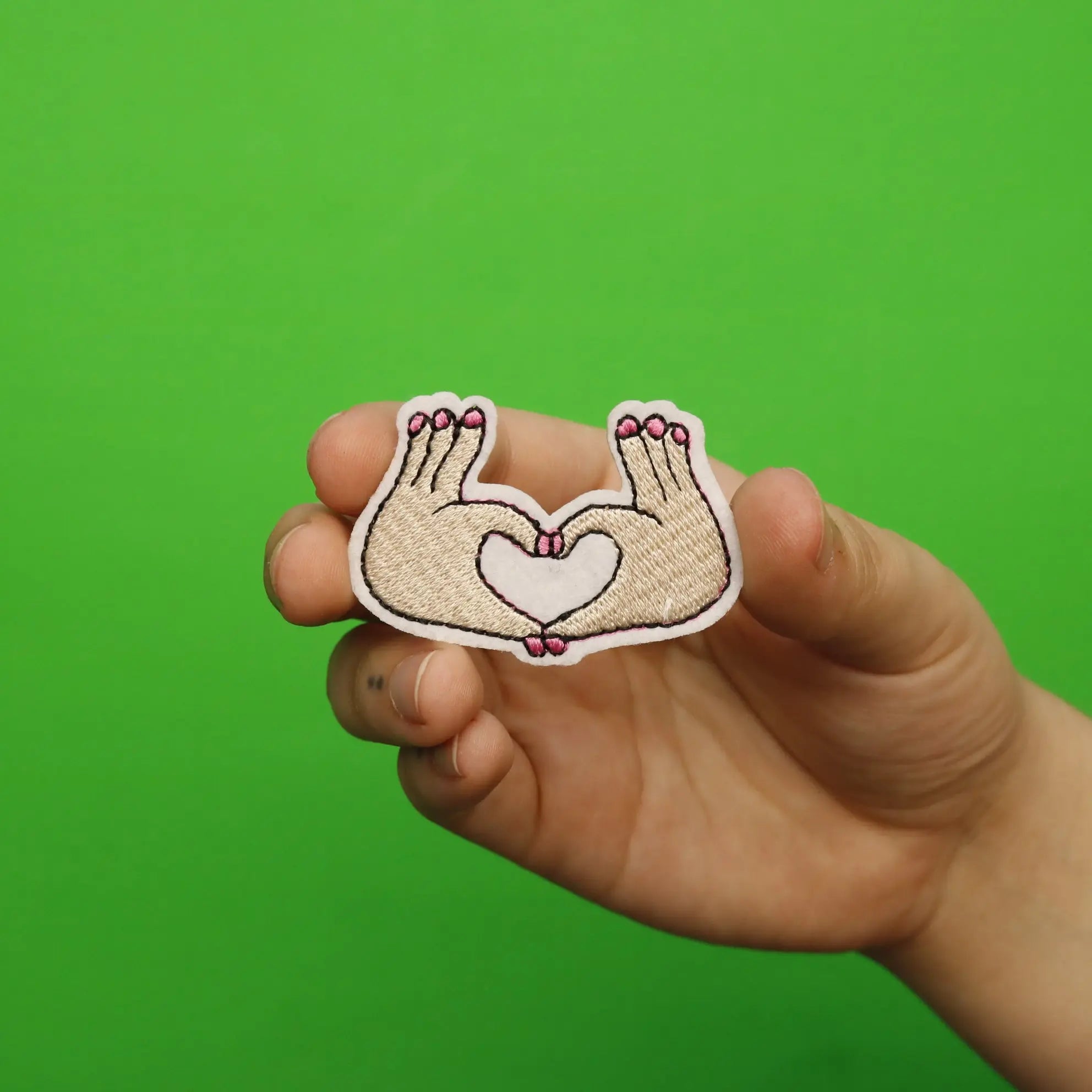 Heart Hands Embroidered Iron On Patch 