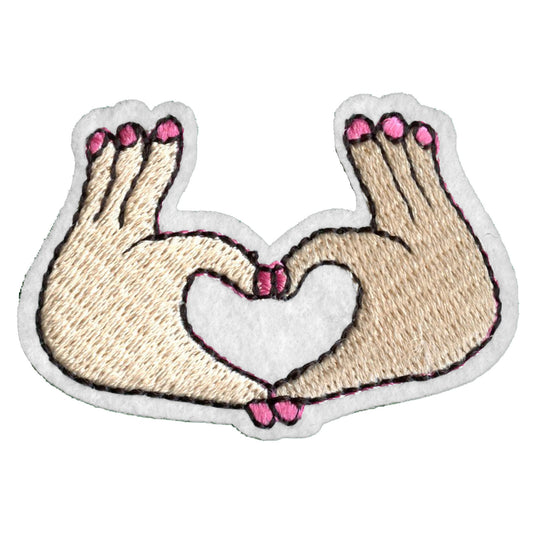 Heart Hands Embroidered Iron On Patch 