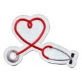 Heart Shaped Stethoscope Embroidered Iron On Patch