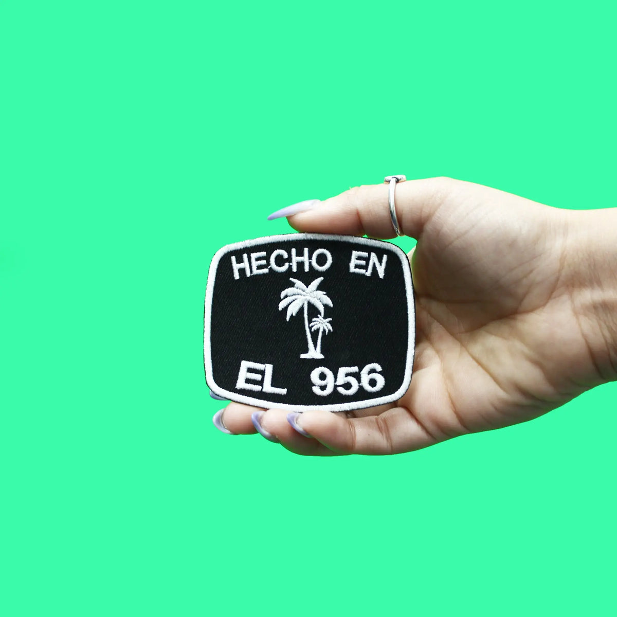 Hecho En El 956 Patch Area Code Embroidered Iron On – Patch Collection