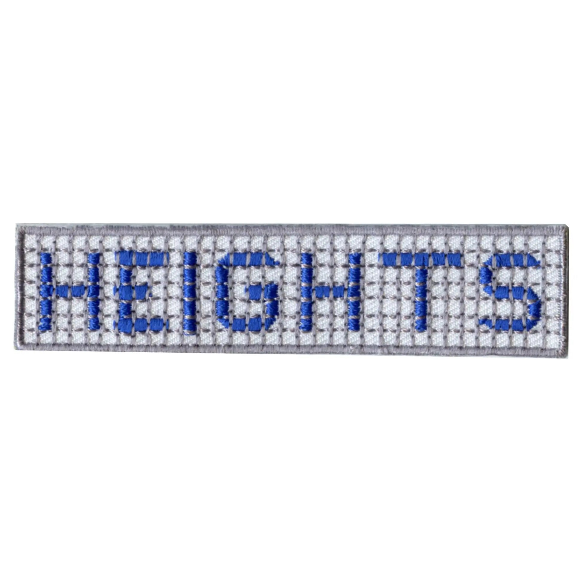 Heights of Houston Blue Tile Curb Street Sign Iron On Embroidered Patch 