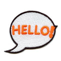 Hello Chat Bubble Iron On Embroidered Patch