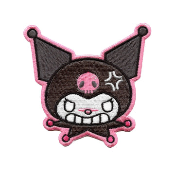 Kuromi Mad Face Patch Hello Kitty Biker Embroidered Iron On 