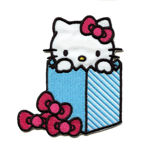 Hello Kitty In Blue Bag Iron On Embroidered Patch 