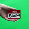 Hello My Name is Slim Nametag Patch Hip Hop Embroidered Iron On