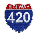Highway 420 Embroidered Iron-on Patch