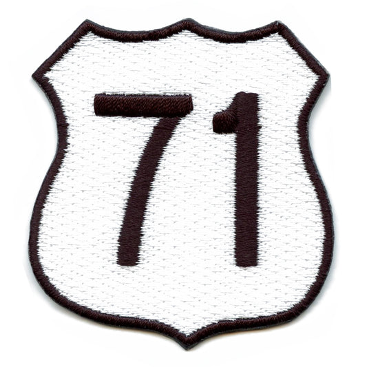 U.S. Route 71 Sign Logo Iron On Patch 