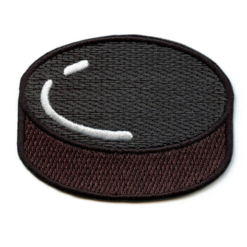 Hockey Puck Embroidered Iron On Patch 