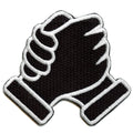 Homie Hands Handshake Black Emoji Iron on Patch