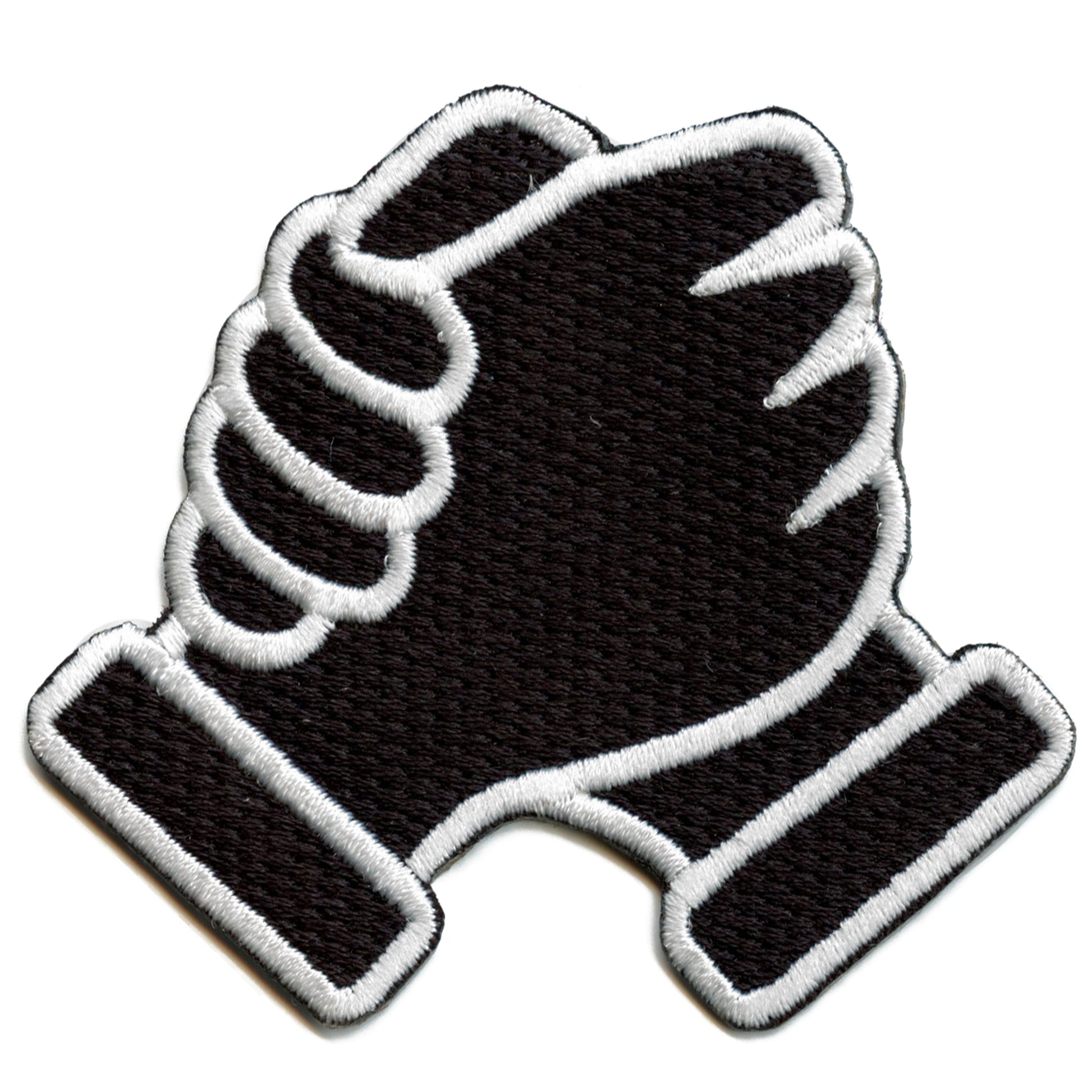 Homie Hands Handshake Black Emoji Iron on Patch 