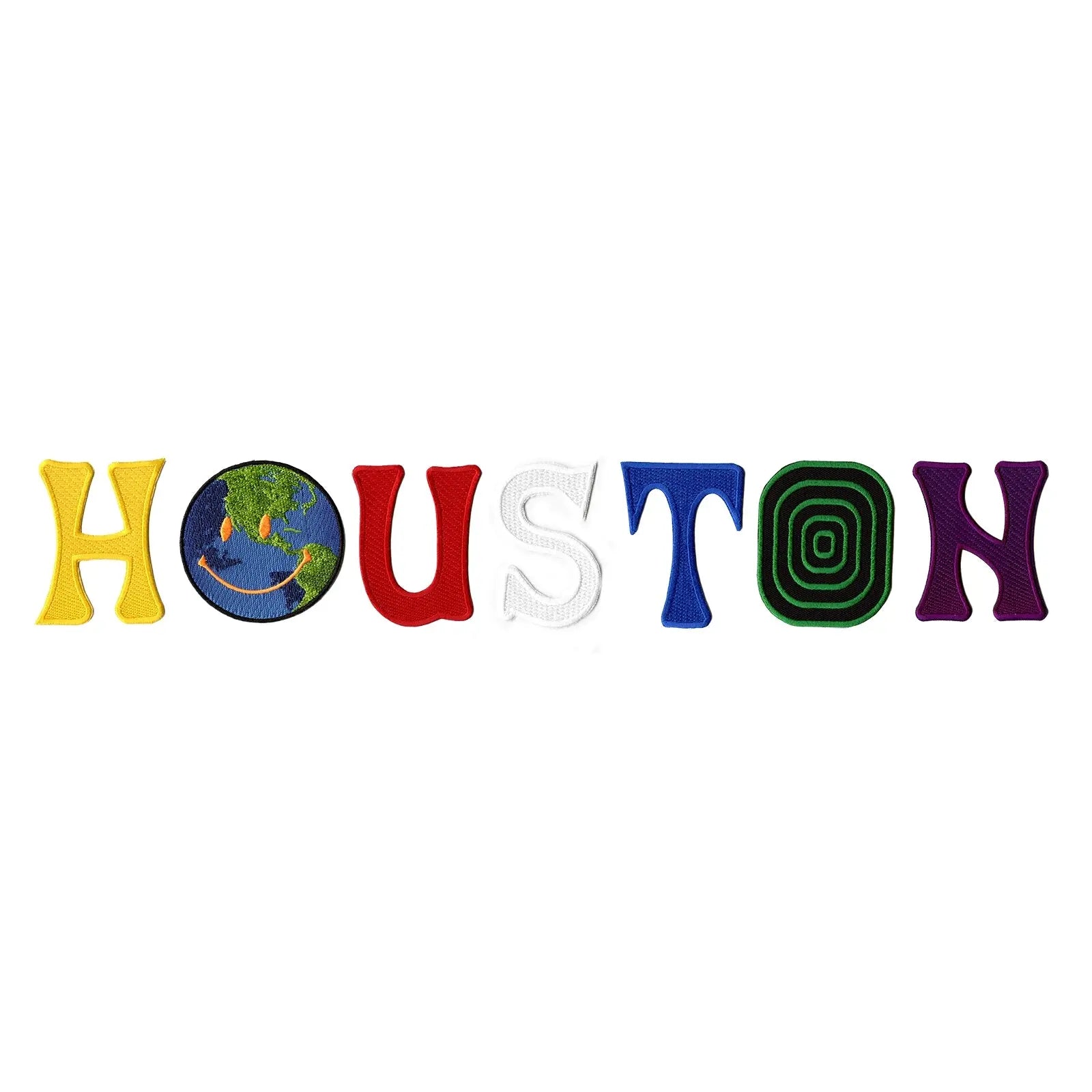 Houston Astro World Themed Font Parody Embroidered Iron On Patch Set