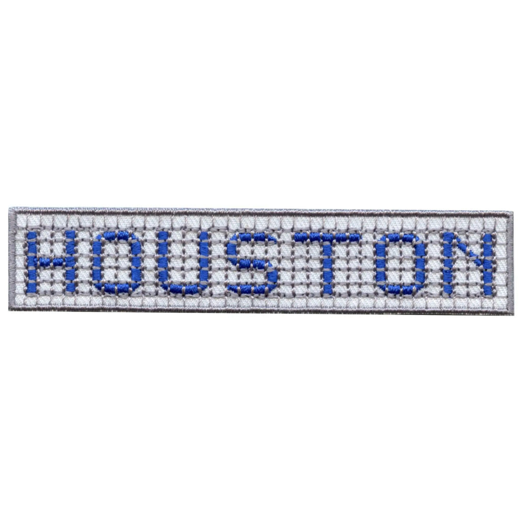 Houston Blue Tile Curb Street Sign Address Iron On Embroidered Patch