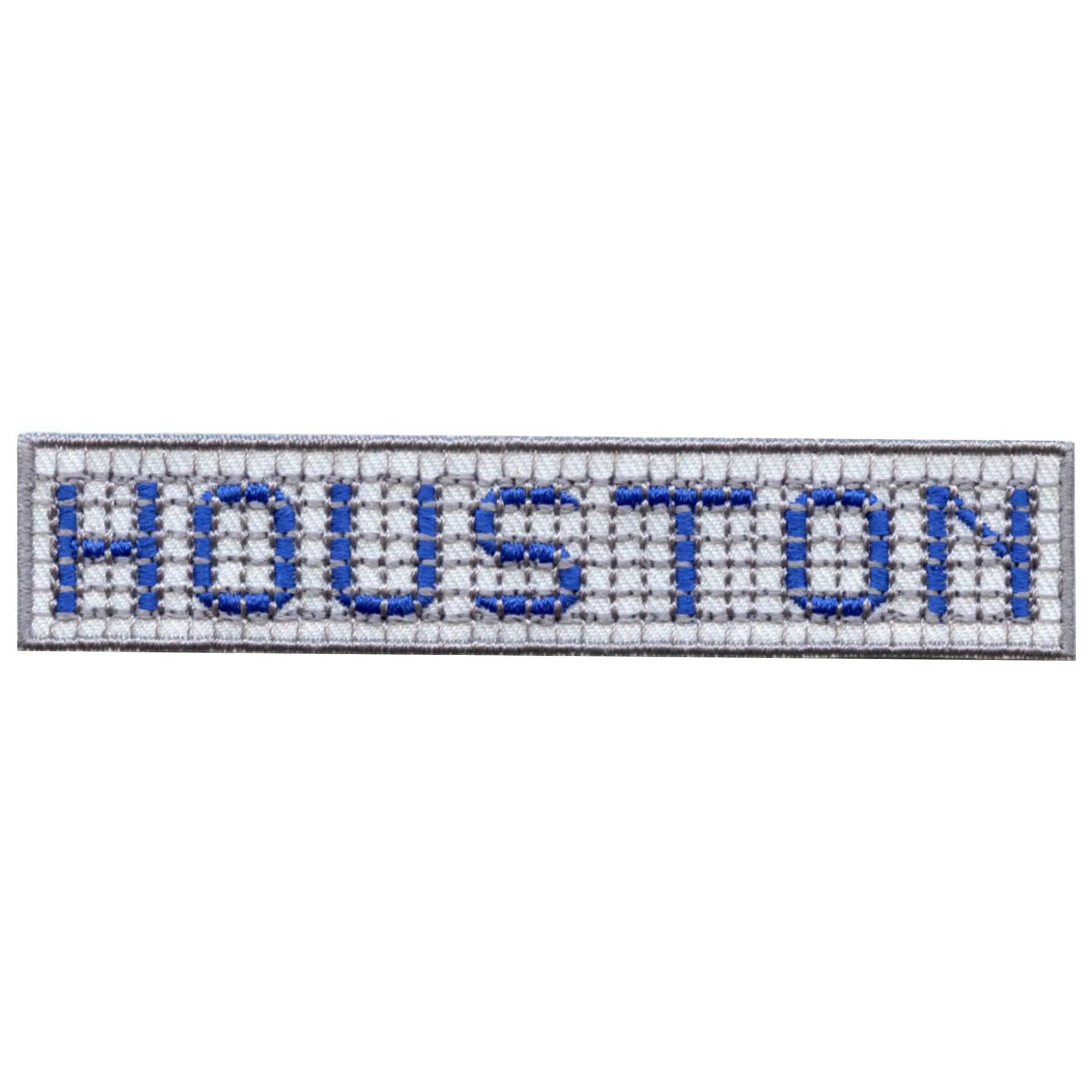 Houston Blue Tile Curb Street Sign Address Iron On Embroidered Patch