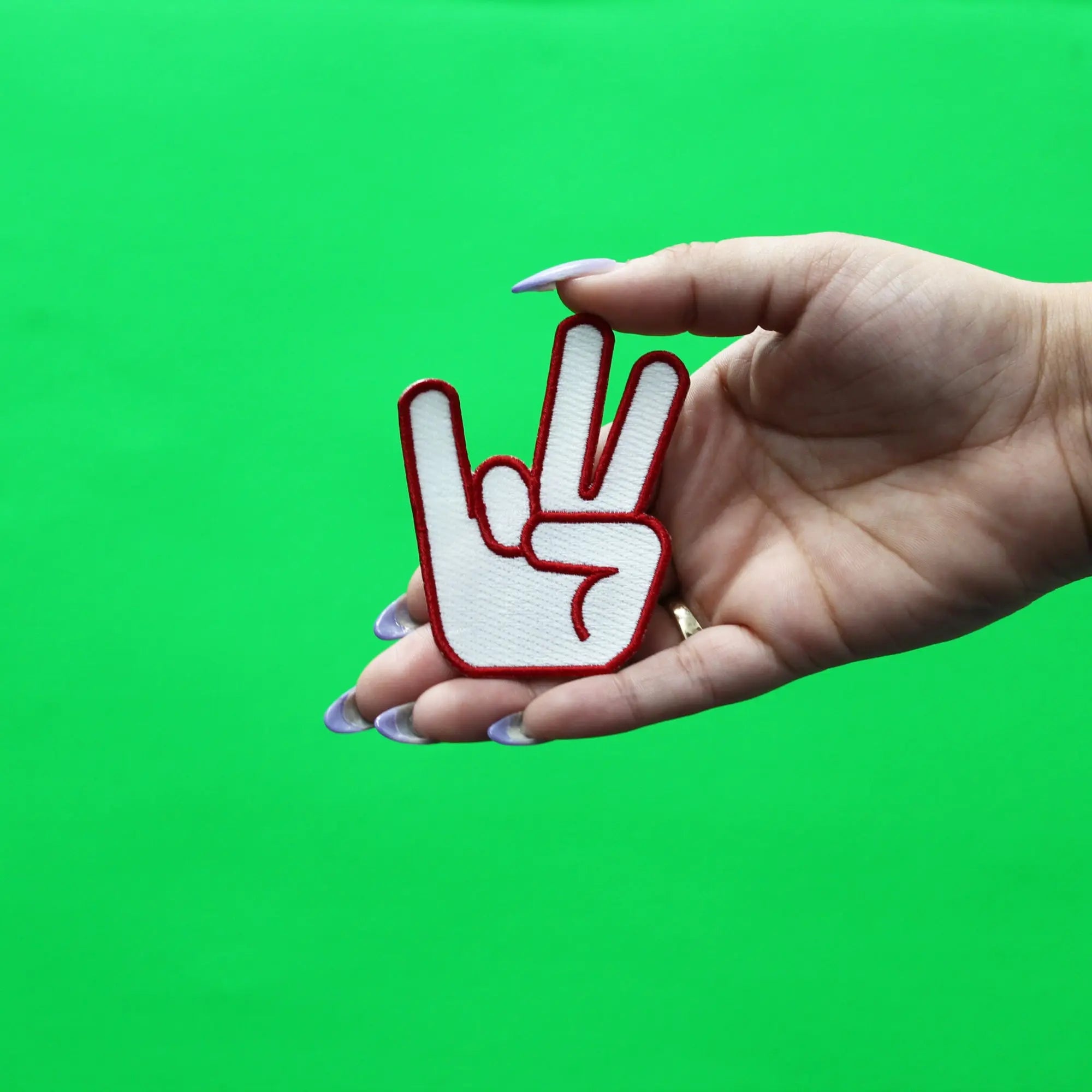 Houston College Hand Patch Coogs Sign Embroidered Iron On