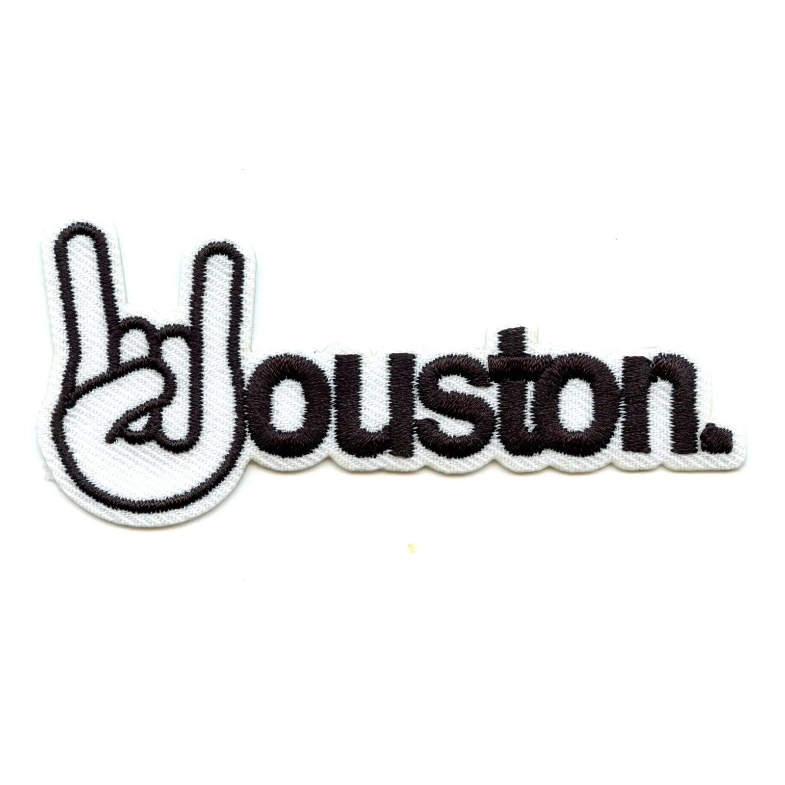 Houston H Hand With Houston Script Embroidered Iron On Patch