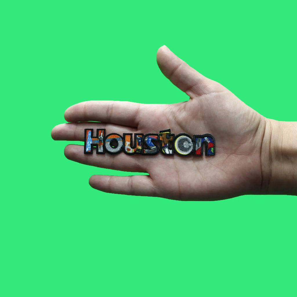 Houston Iconic Collage Patch Texas Small Embroidered Iron On