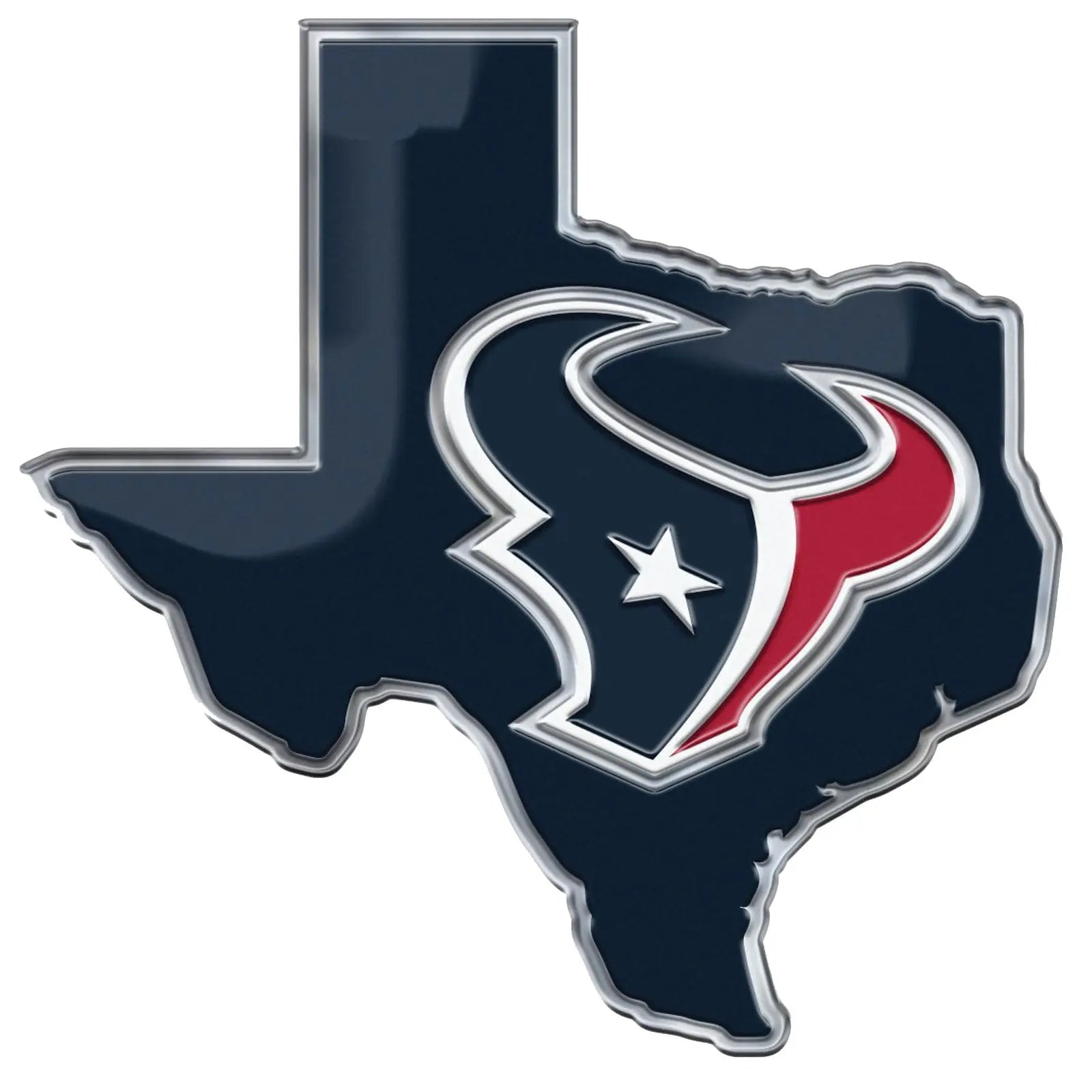 Houston Texans State of Texas Color Aluminum Car Auto Emblem 