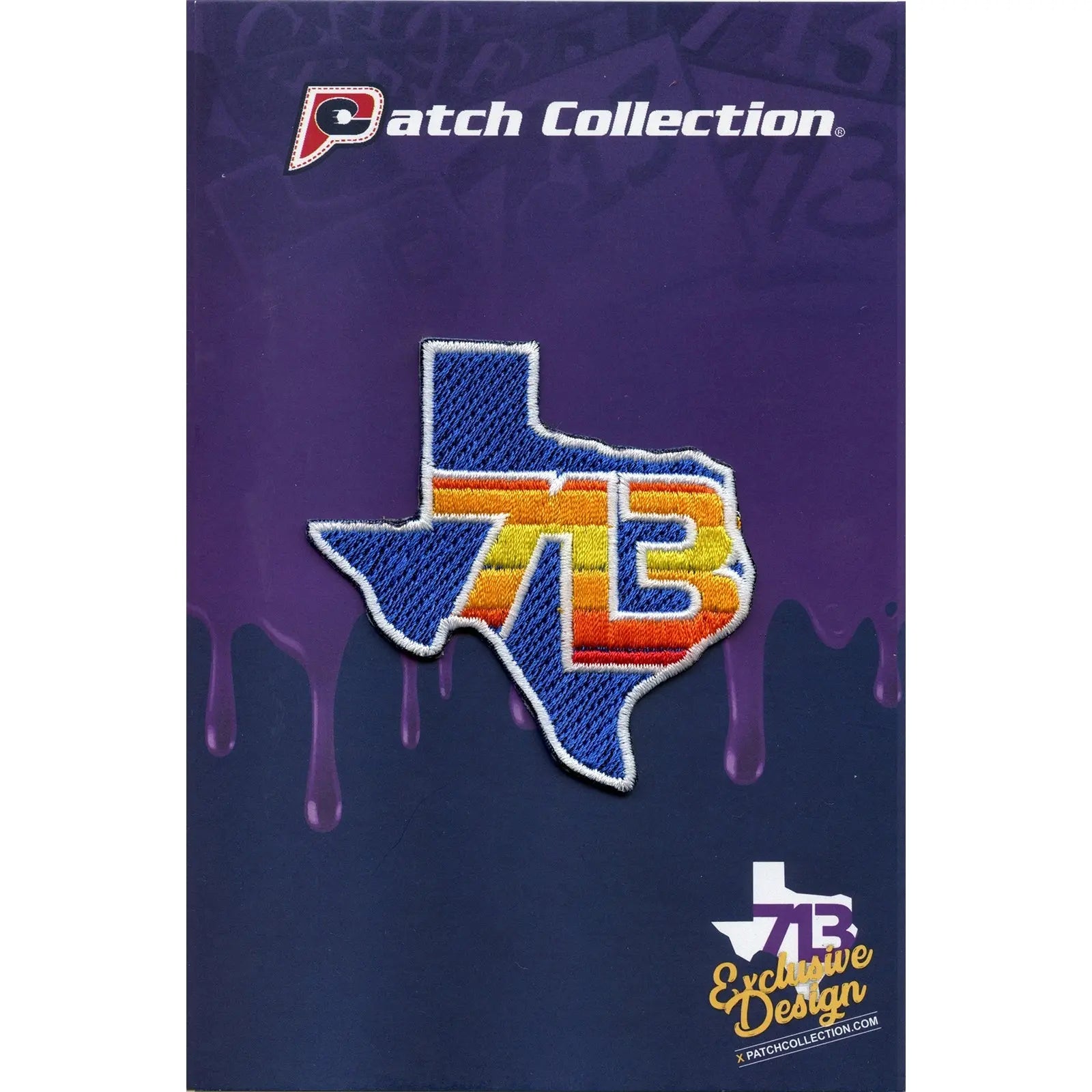 Houston Texas 713 Orange Rainbow Iron On Patch