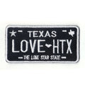 Houston Texas Black License Plate Logo "LOVE HTX" Iron On Patch 