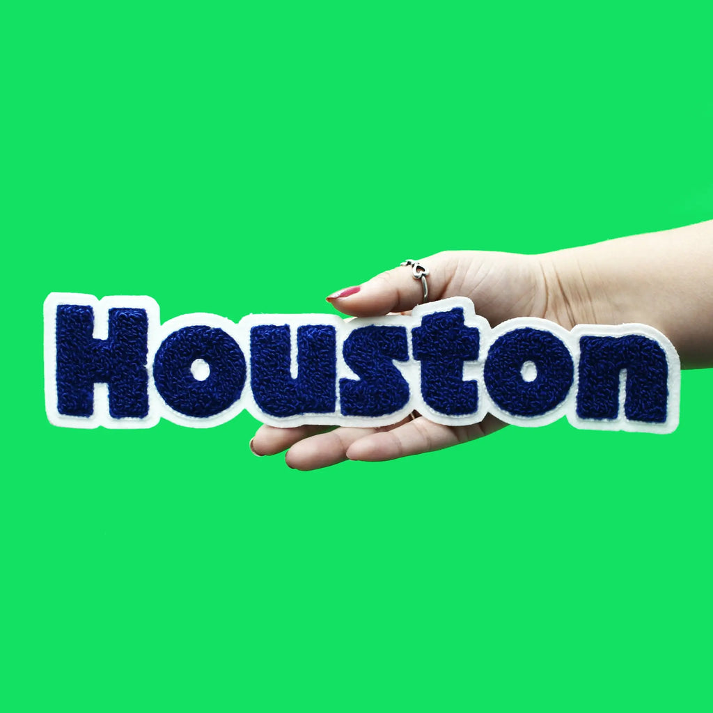 Houston Texas Patch Chenille Fabric Sew On