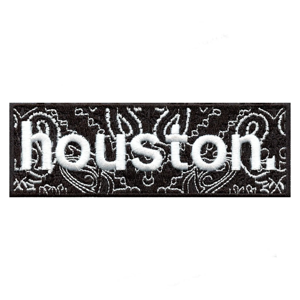 Bandana Print Houston Box Logo Embroidered Iron On Patch - EXCLUSIVE 
